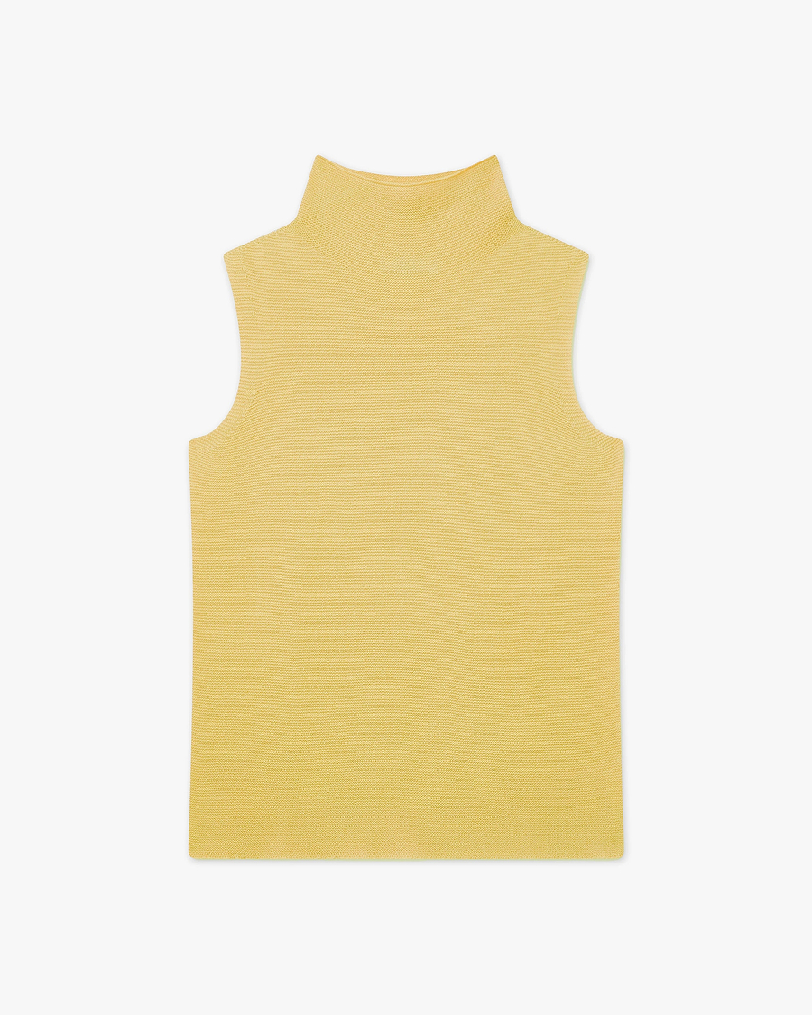 Soffio Mock Neck Top - Yellow - Archive