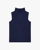 Soffio Mock Neck Top - Blue - Archive