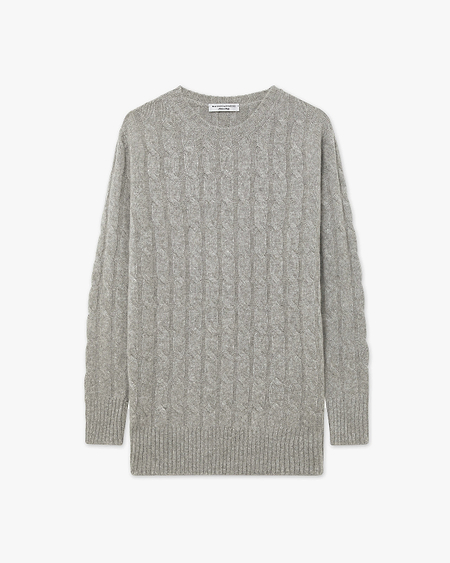 Essential Cable Knit Sweater - Light Grey - Archive