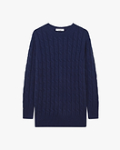 Essential Cable Knit Sweater - Blue - Archive