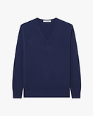 Florenz V-Ausschnittpullover Damen - Blau - Archiv