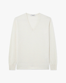 Florenz V-Ausschnittpullover Damen - Weiß - Archiv