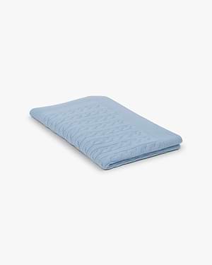 Cable Knit Baby Blanket - Light Blue