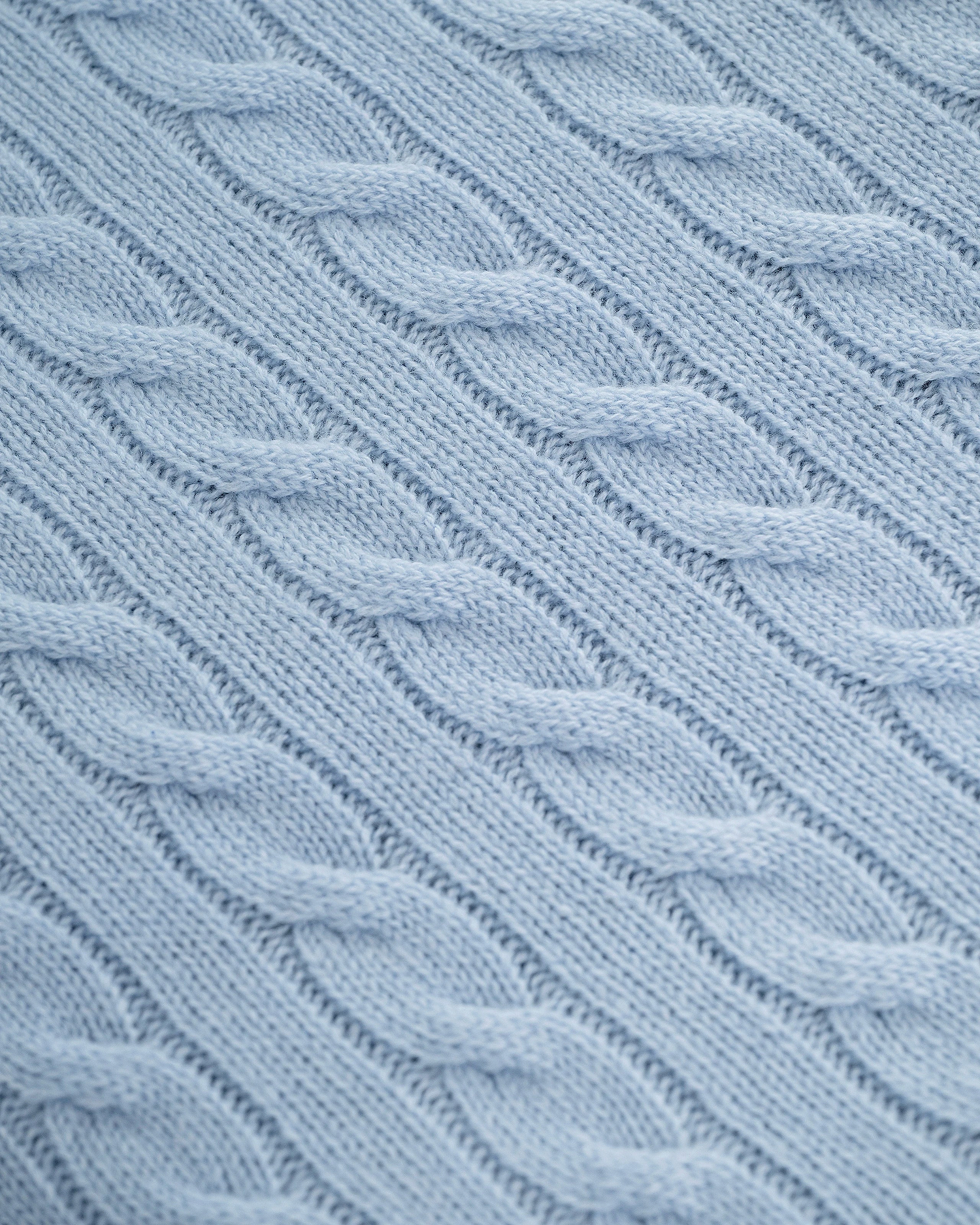 Cable Knit Baby Blanket - Light Blue Cashmere