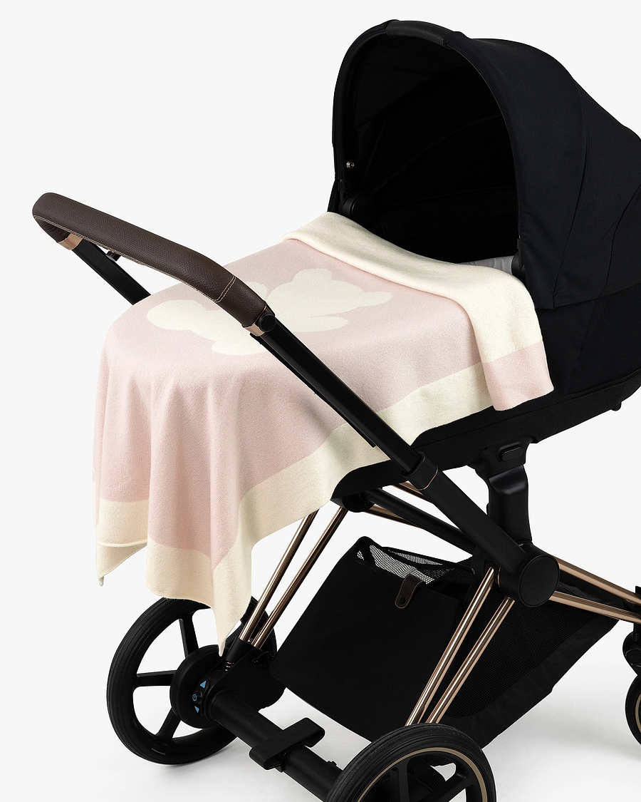 Teddy Bear Baby Blanket - Pink Cashmere