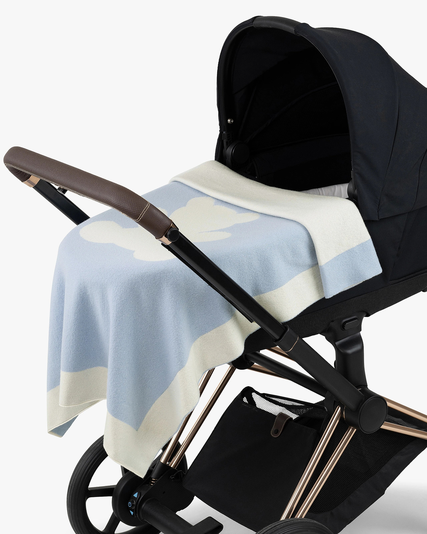 Teddy Bear Baby Blanket - Light Blue Cashmere