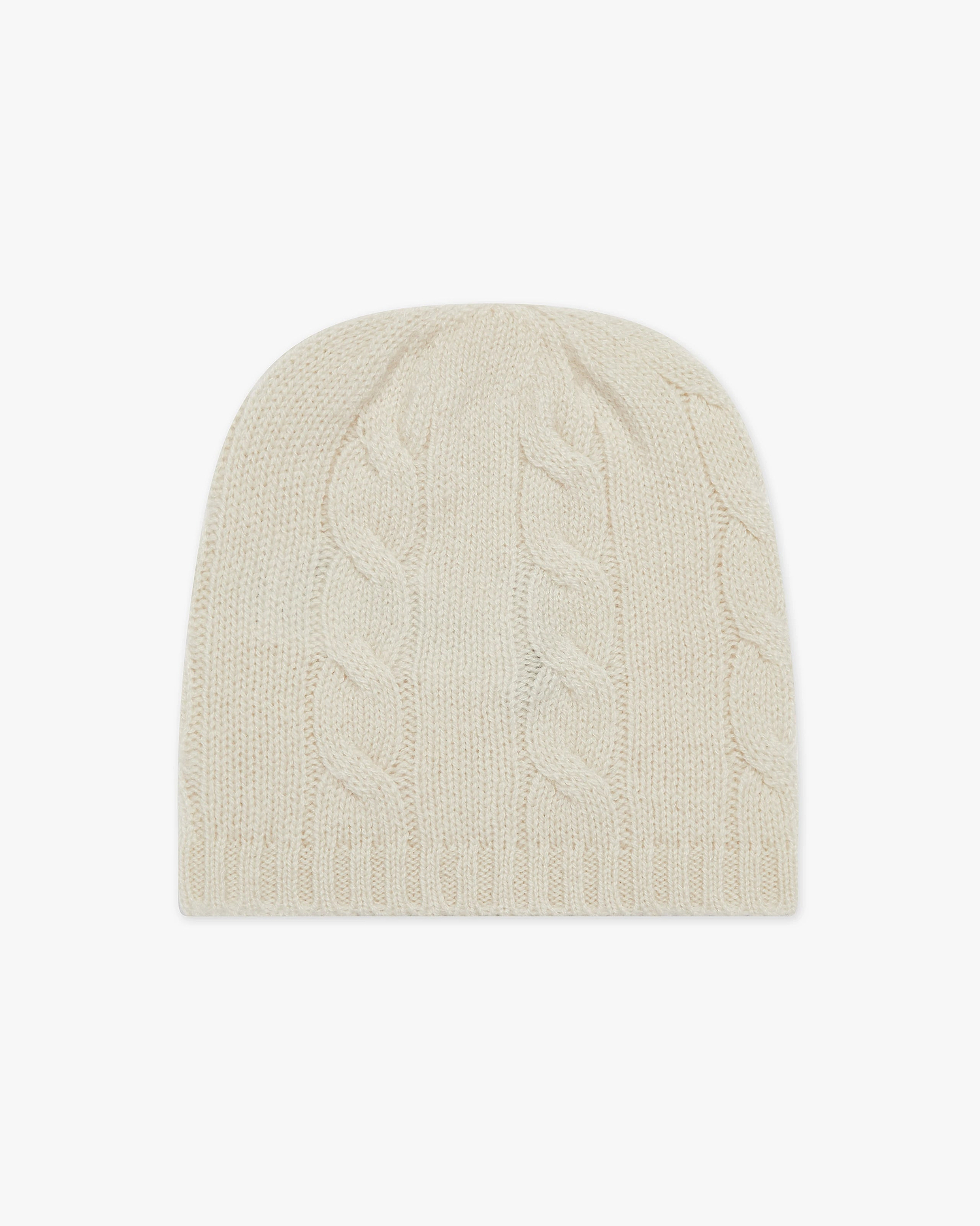 Cable Knit Baby Hat - White Cashmere