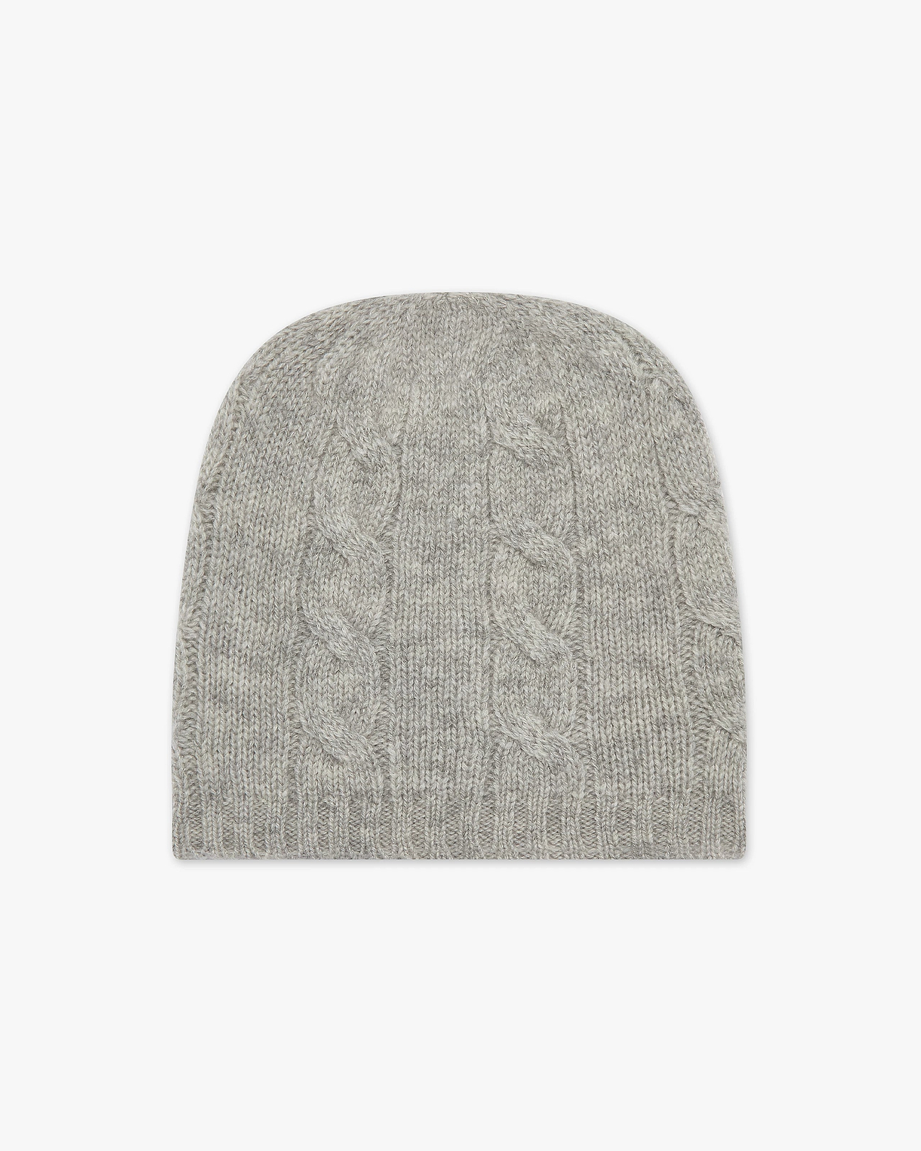 Cashmere Cable Knit Baby Hat - Light Grey | MaisonCashmere