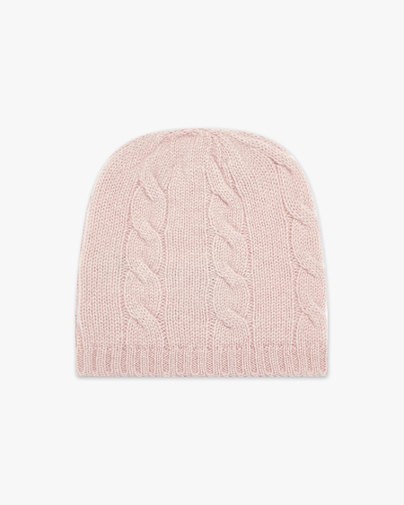 Cable Knit Baby Hat - Pink Cashmere