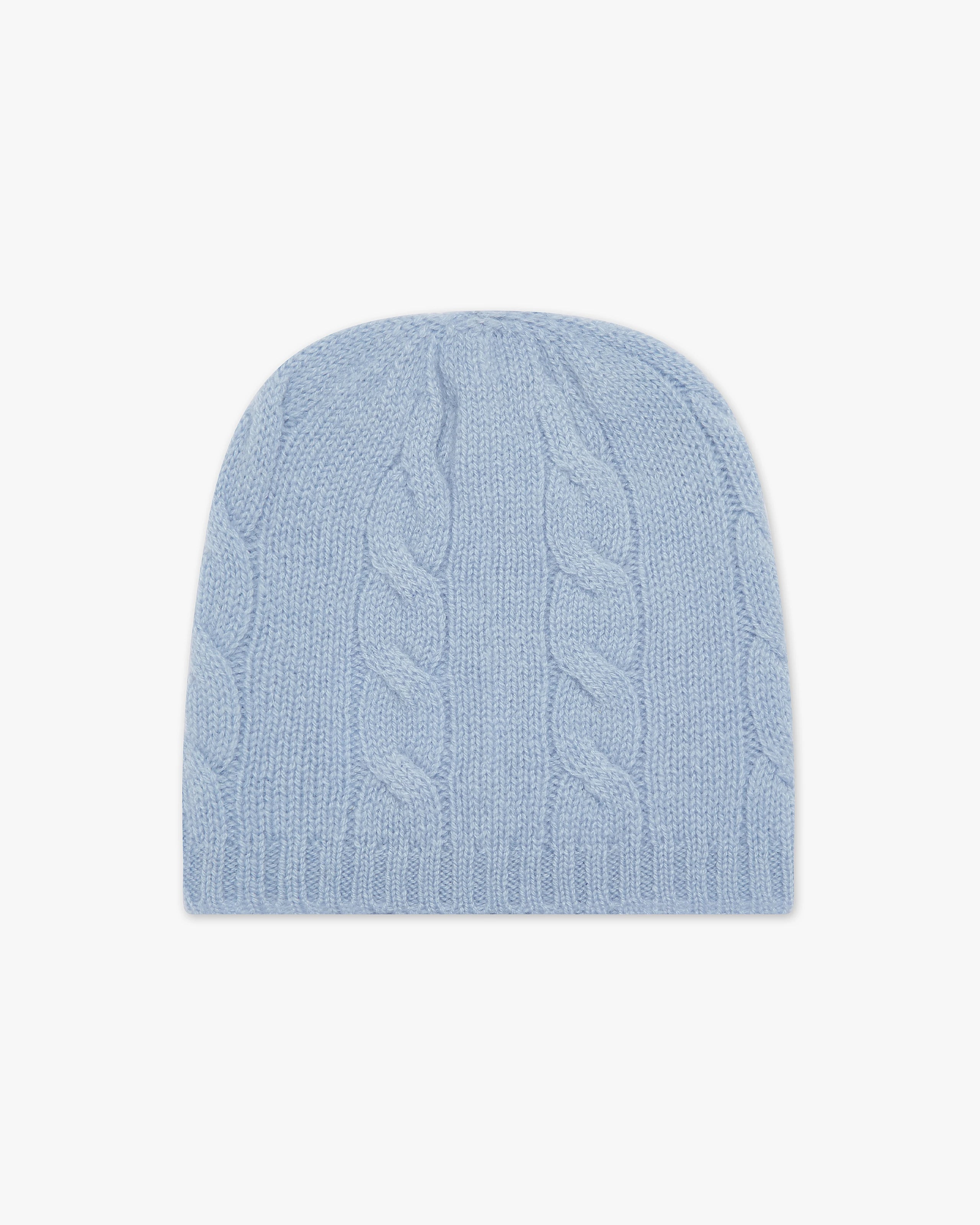Cable Knit Baby Hat - Light Blue Cashmere