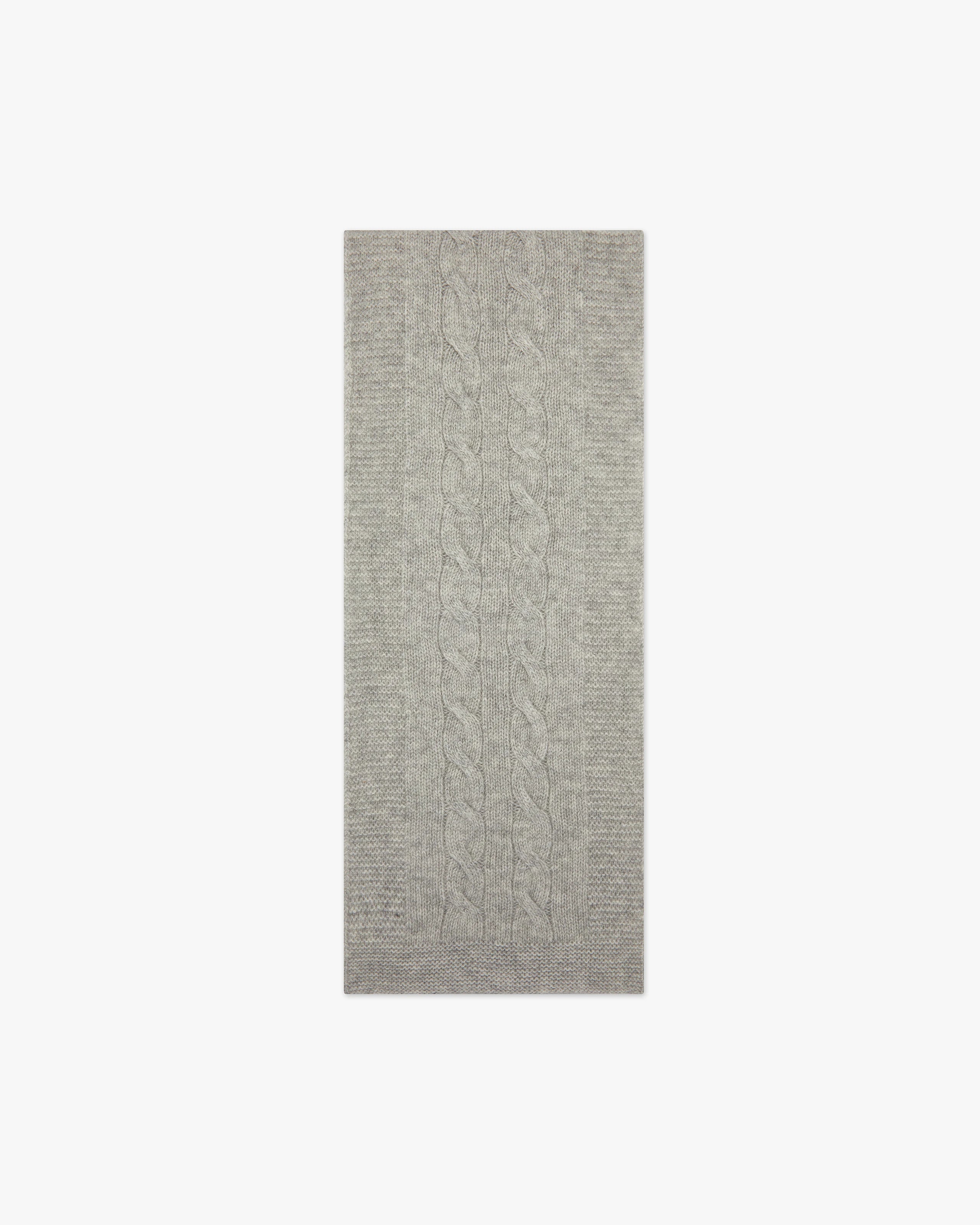 Cable Knit Baby Scarf - Light Grey Cashmere