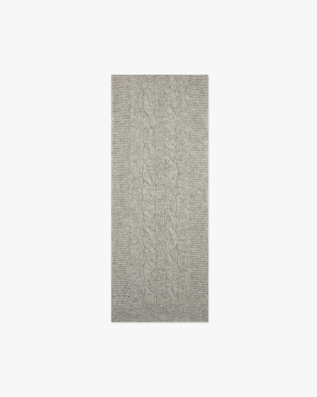 Cable Knit Baby Scarf - Light Grey Cashmere
