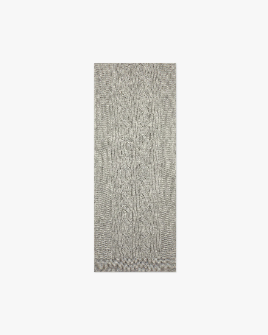 Cable Knit Baby Scarf - Light Grey Cashmere