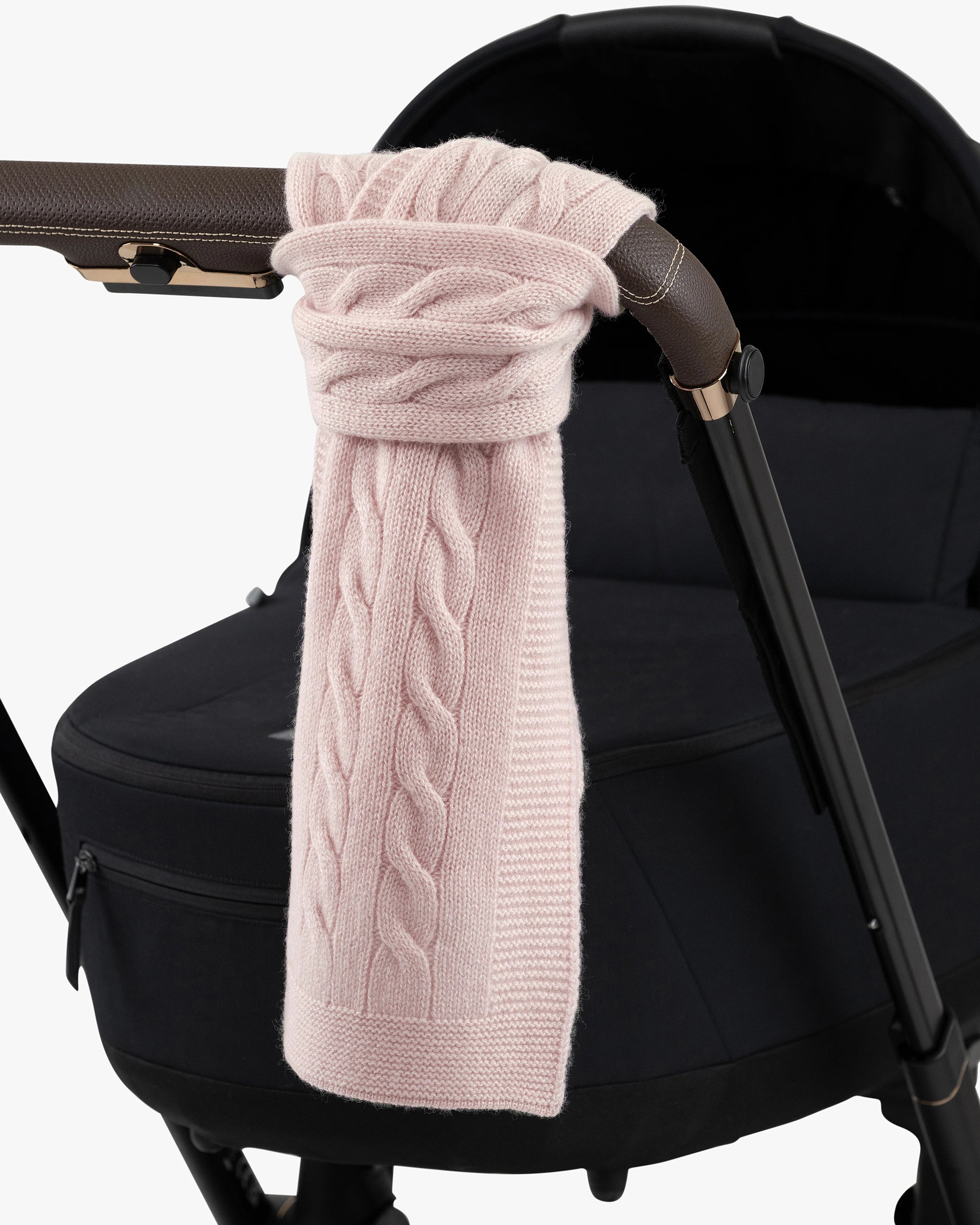 Cable Knit Baby Scarf - Pink Cashmere