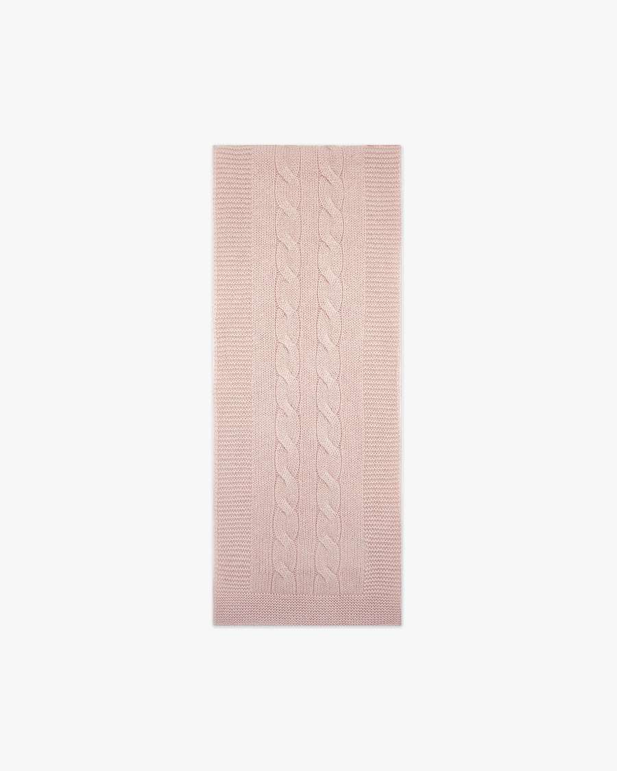 Cable Knit Baby Scarf - Pink Cashmere