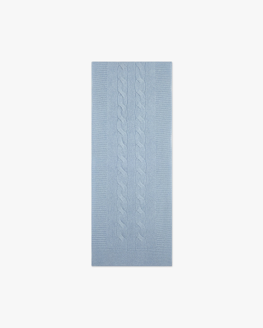 Cable Knit Baby Scarf - Light Blue Cashmere