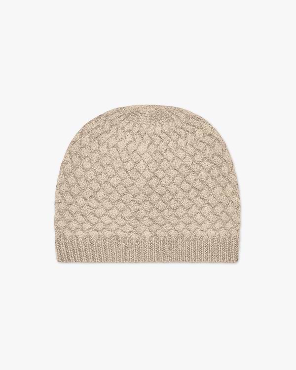 Flechtmuster-Mütze - Beige
