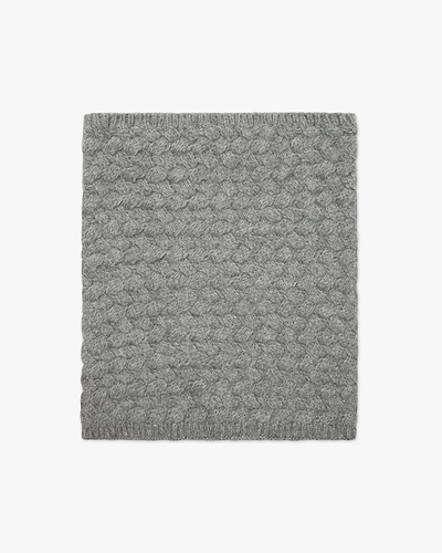 Basket Weave Scarf - Medium Grey Cashmere