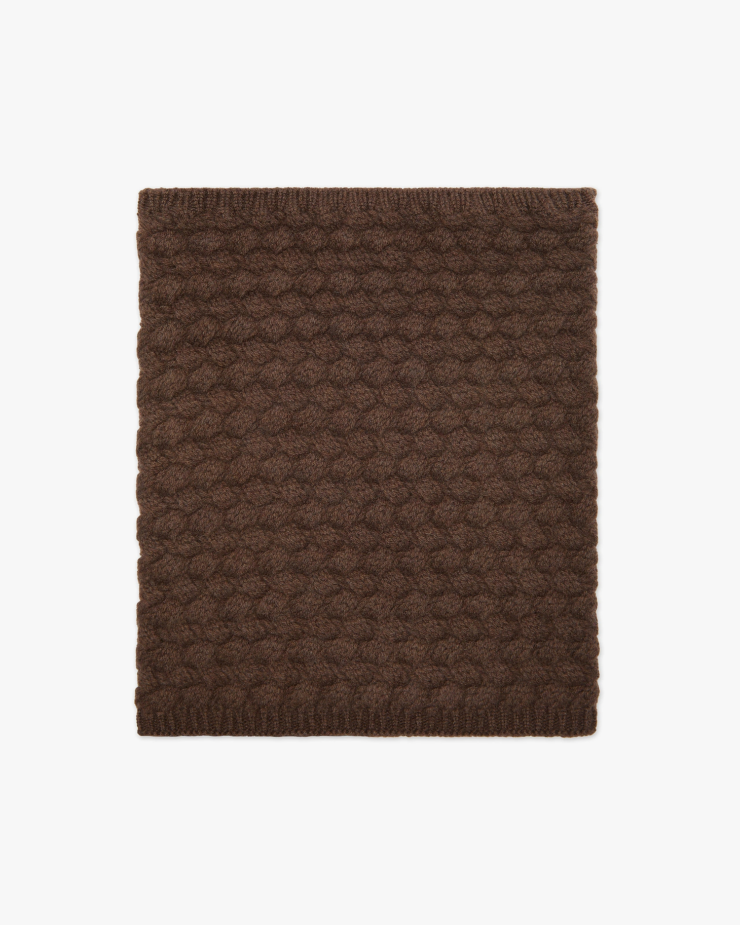 Basket Weave Scarf - Brown Cashmere