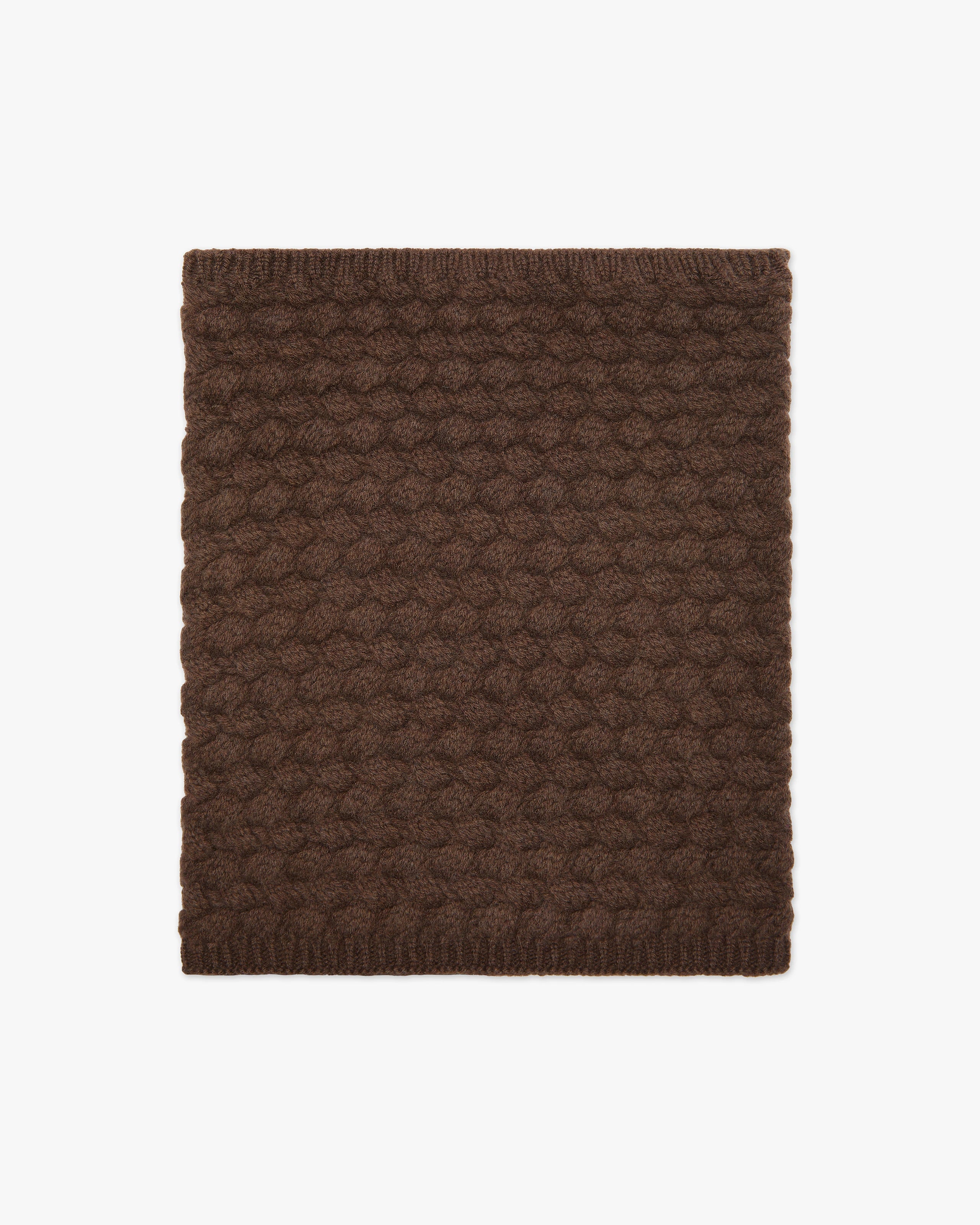 Basket Weave Scarf - Brown Cashmere