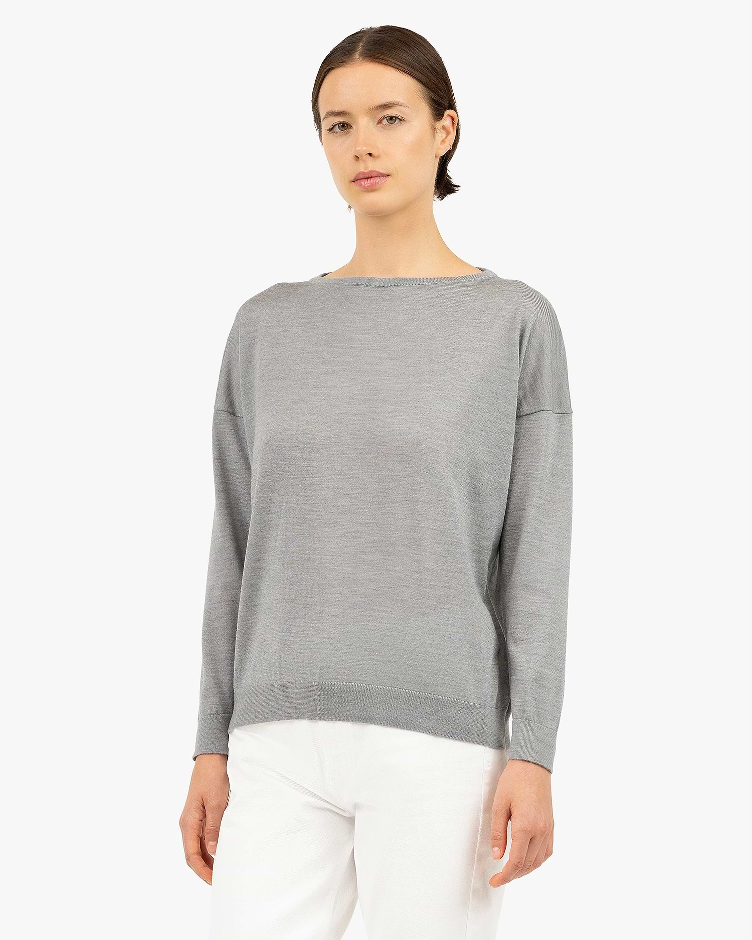 Belvoir Extrafine Boat Neck Sweater - Grey | MaisonCashmere Belvoir Extrafine Boat Neck Sweater - Grey | MaisonCashmere