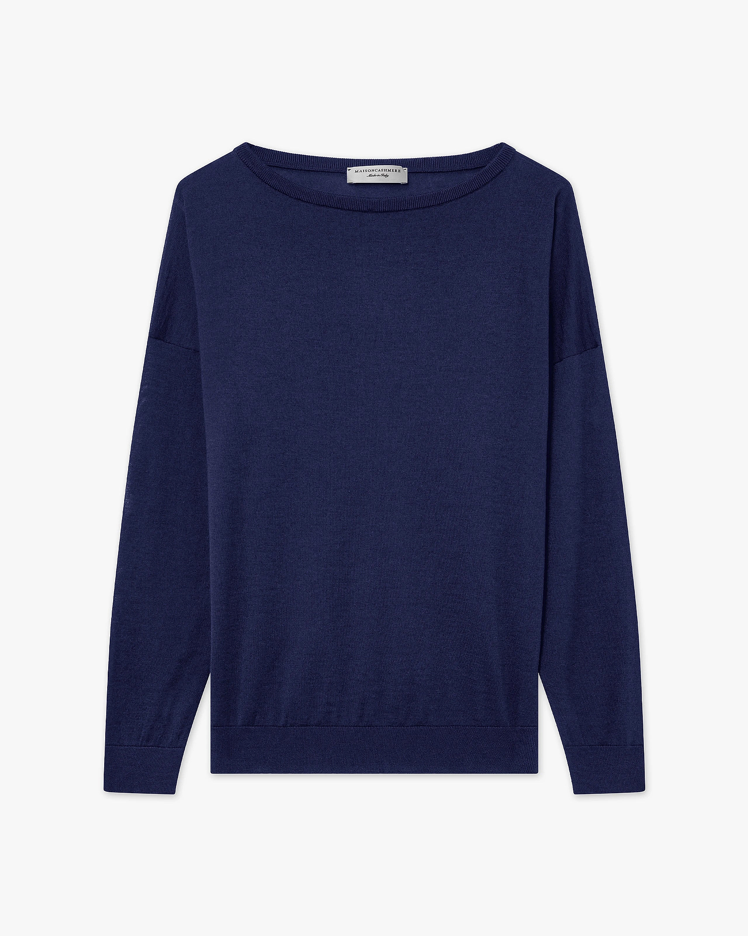 Belvoir Boat Neck Sweater - Blue Cashmere / Seta