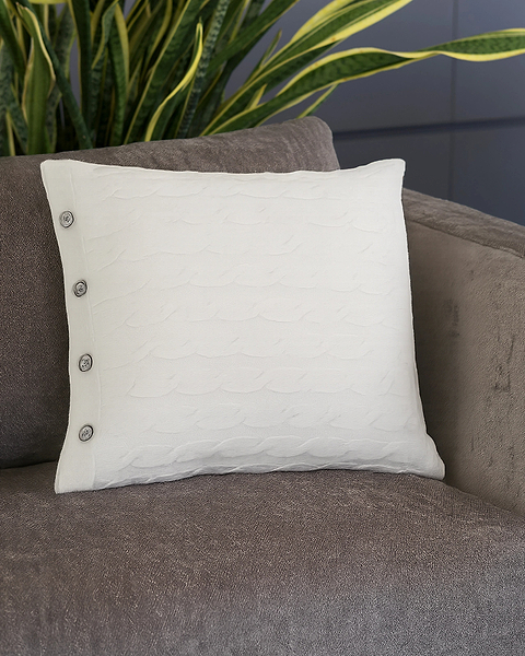 Cable Knit Pillow - White Cashmere