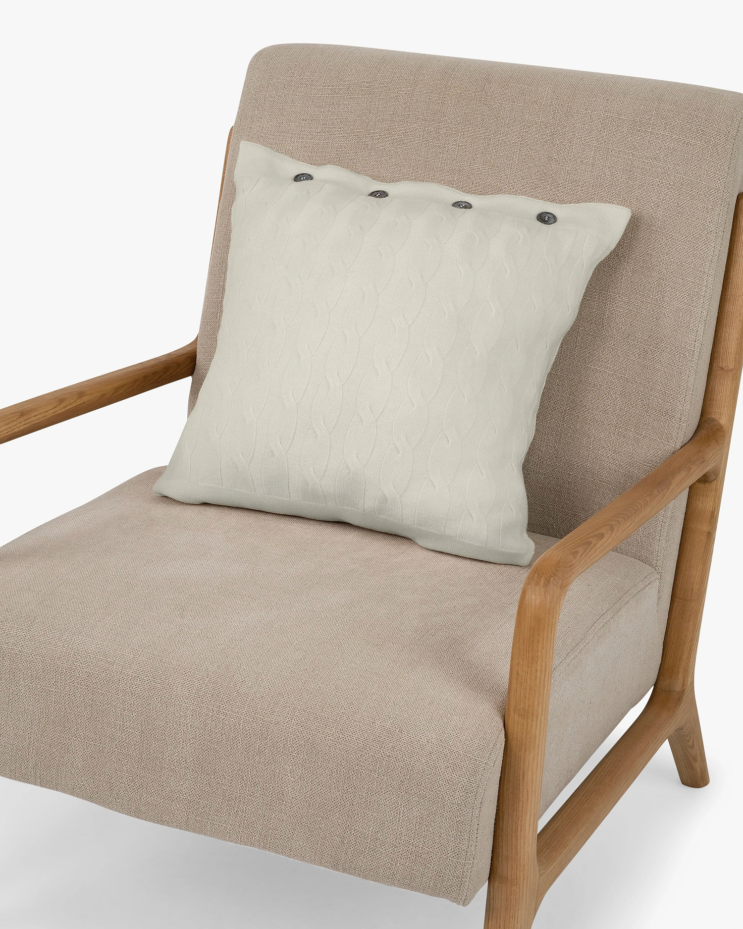 Cable Knit Pillow - White Cashmere