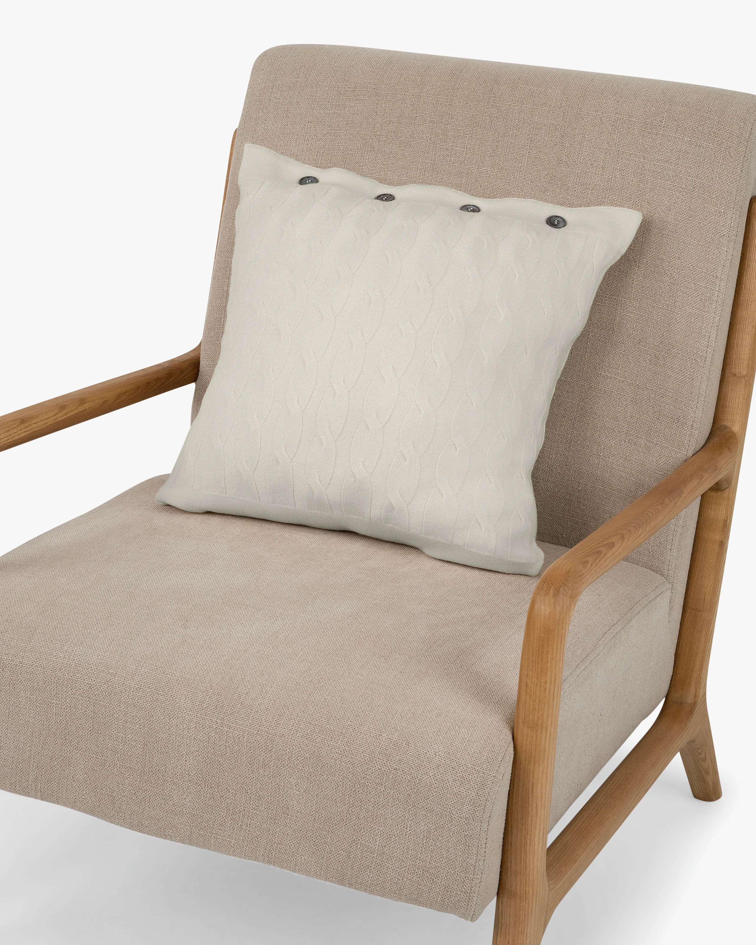 Cable Knit Pillow - White Cashmere