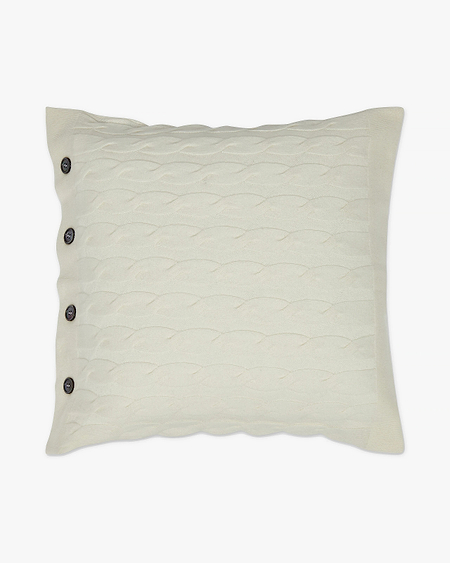 Cable Knit Pillow - White Cashmere
