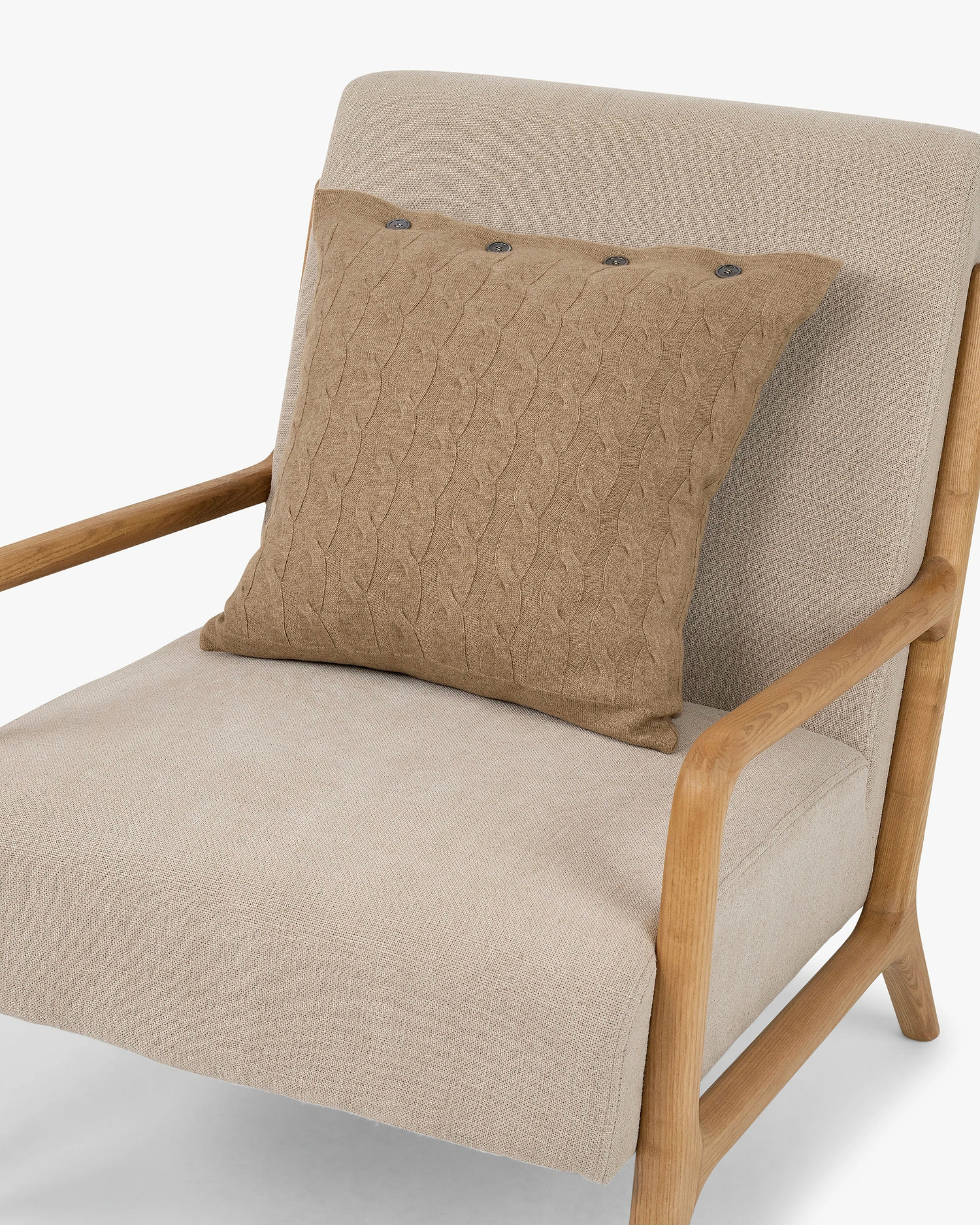 Cable Knit Pillow - Taupe Cashmere