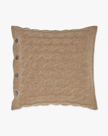 Cable Knit Pillow - Taupe Cashmere