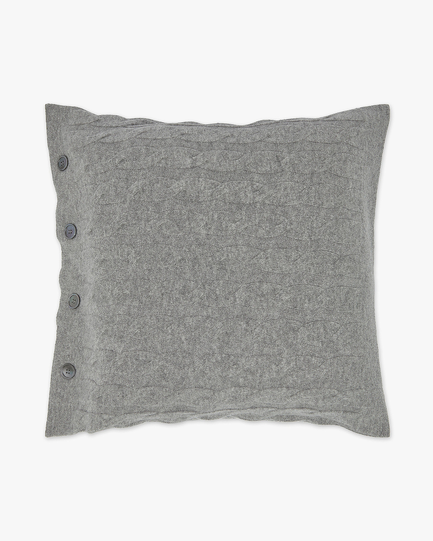 Cable Knit Pillow - Medium Grey Cashmere
