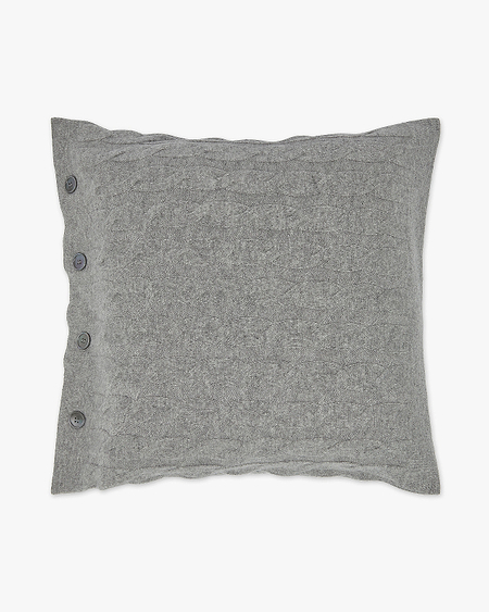 Cable Knit Pillow - Medium Grey Cashmere