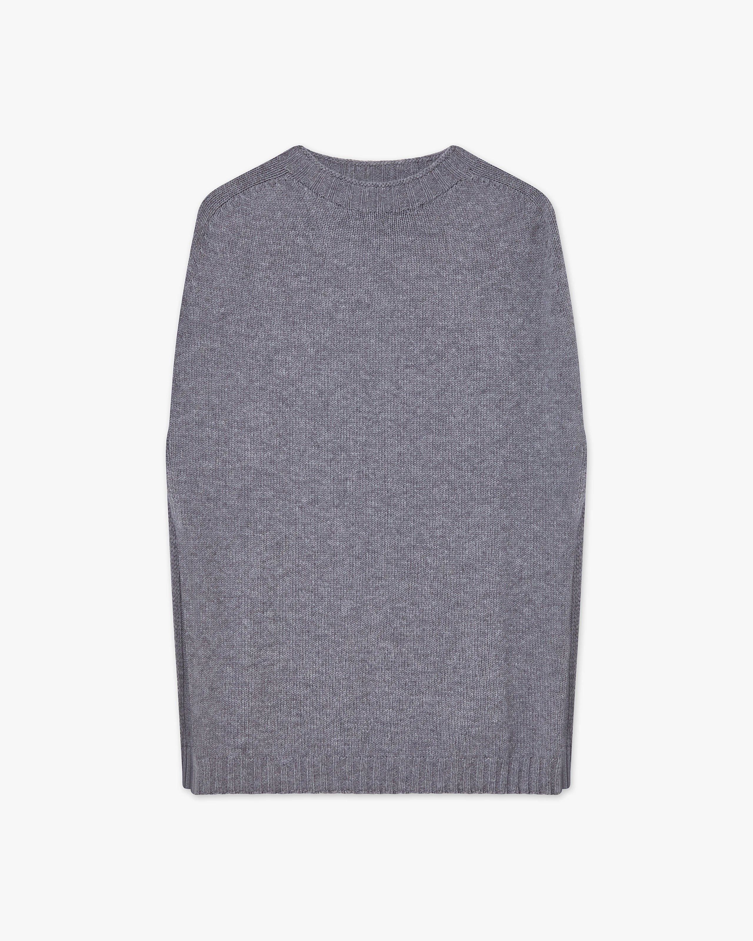 Crew Neck Cape - Medium Grey Cashmere
