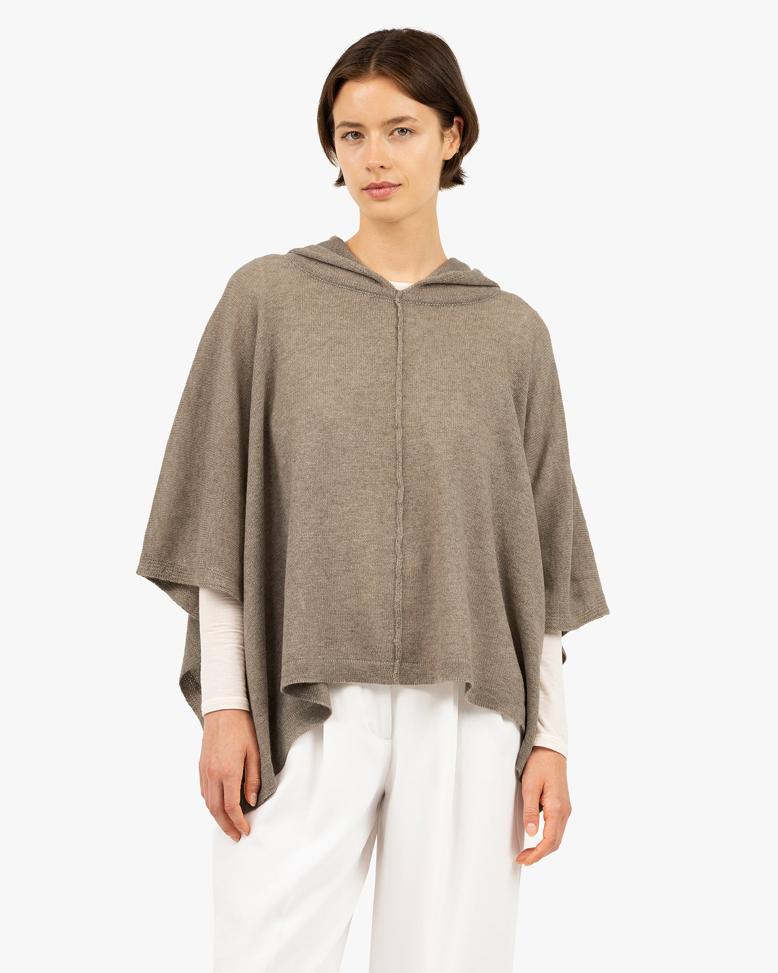 Hoodie Cape - Taupe Cashmere
