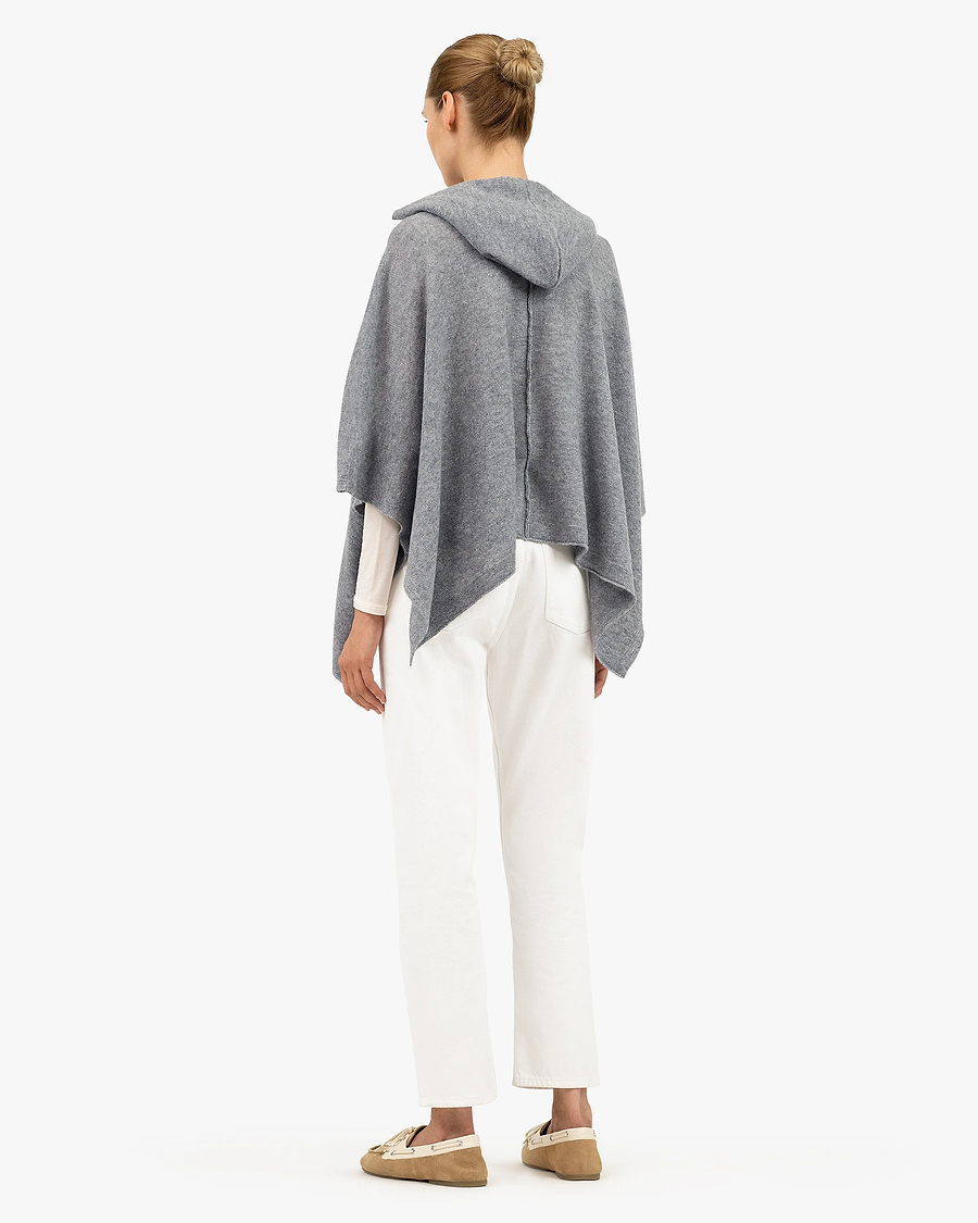 Hoodie Cape - Medium Grey Cashmere