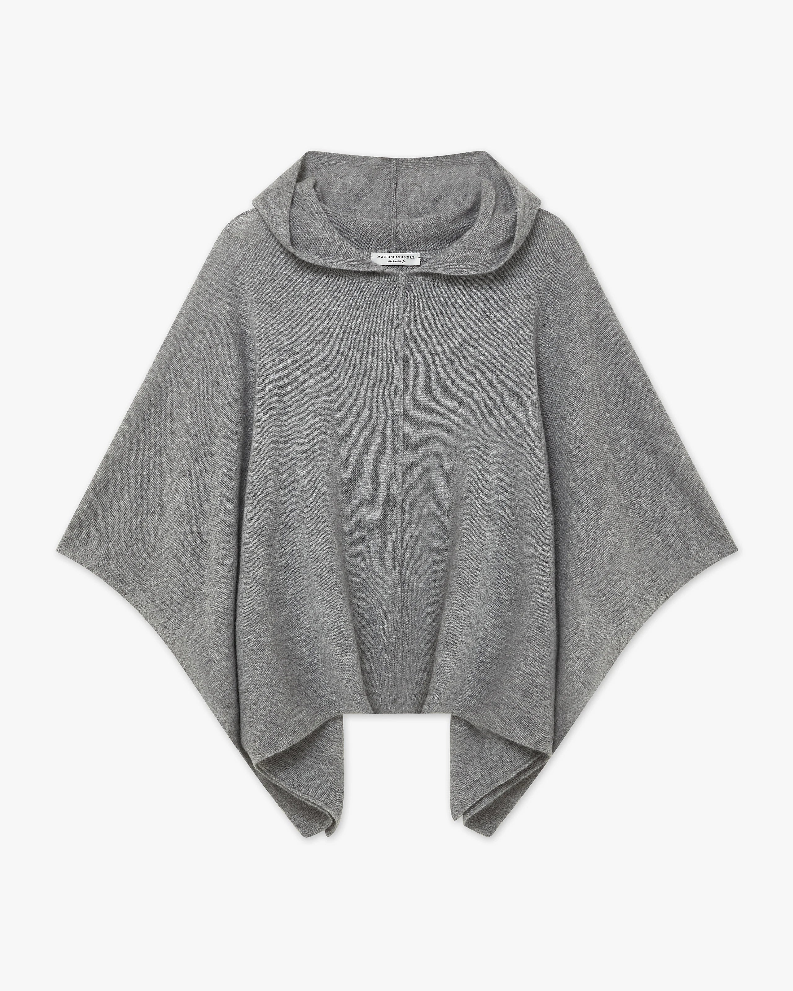 Hoodie Cape - Medium Grey Cashmere