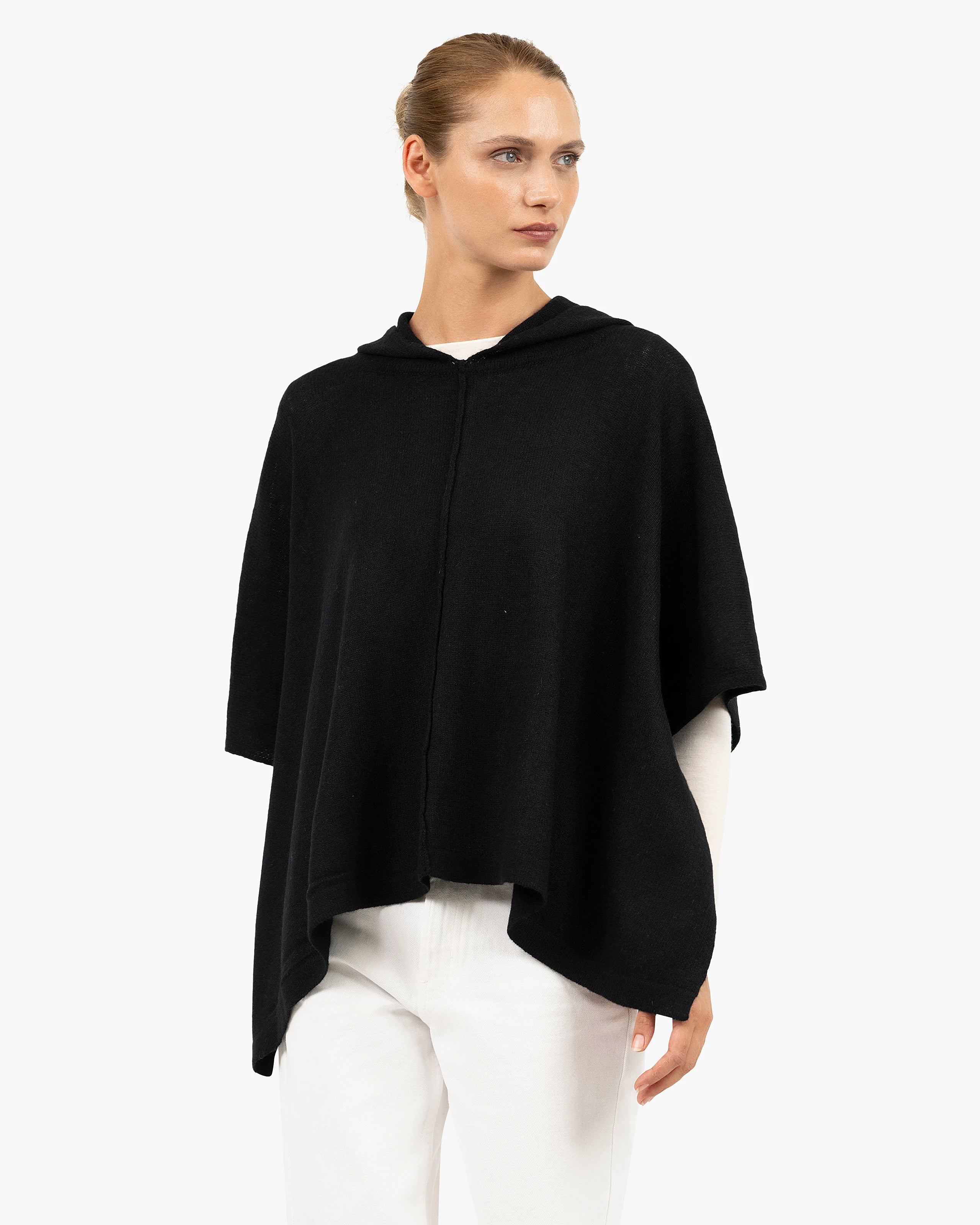 Hoodie Cape - Black Cashmere