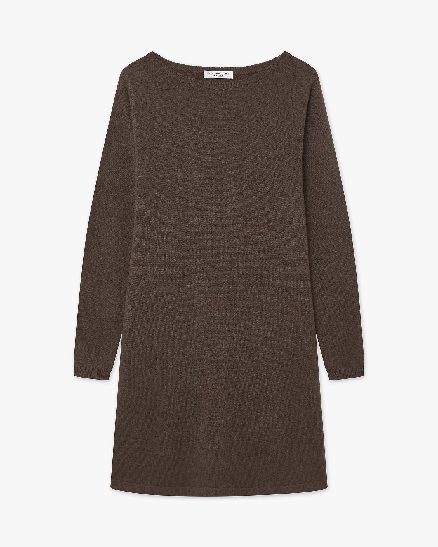 Florenz Cashmere Boat Neck Dress - Brown | MaisonCashmere Florenz Cashmere Boat Neck Dress - Brown | MaisonCashmere