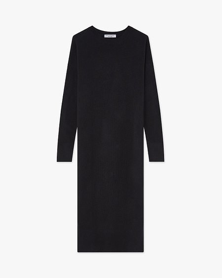 Liv Crew Neck Dress - Black Cashmere