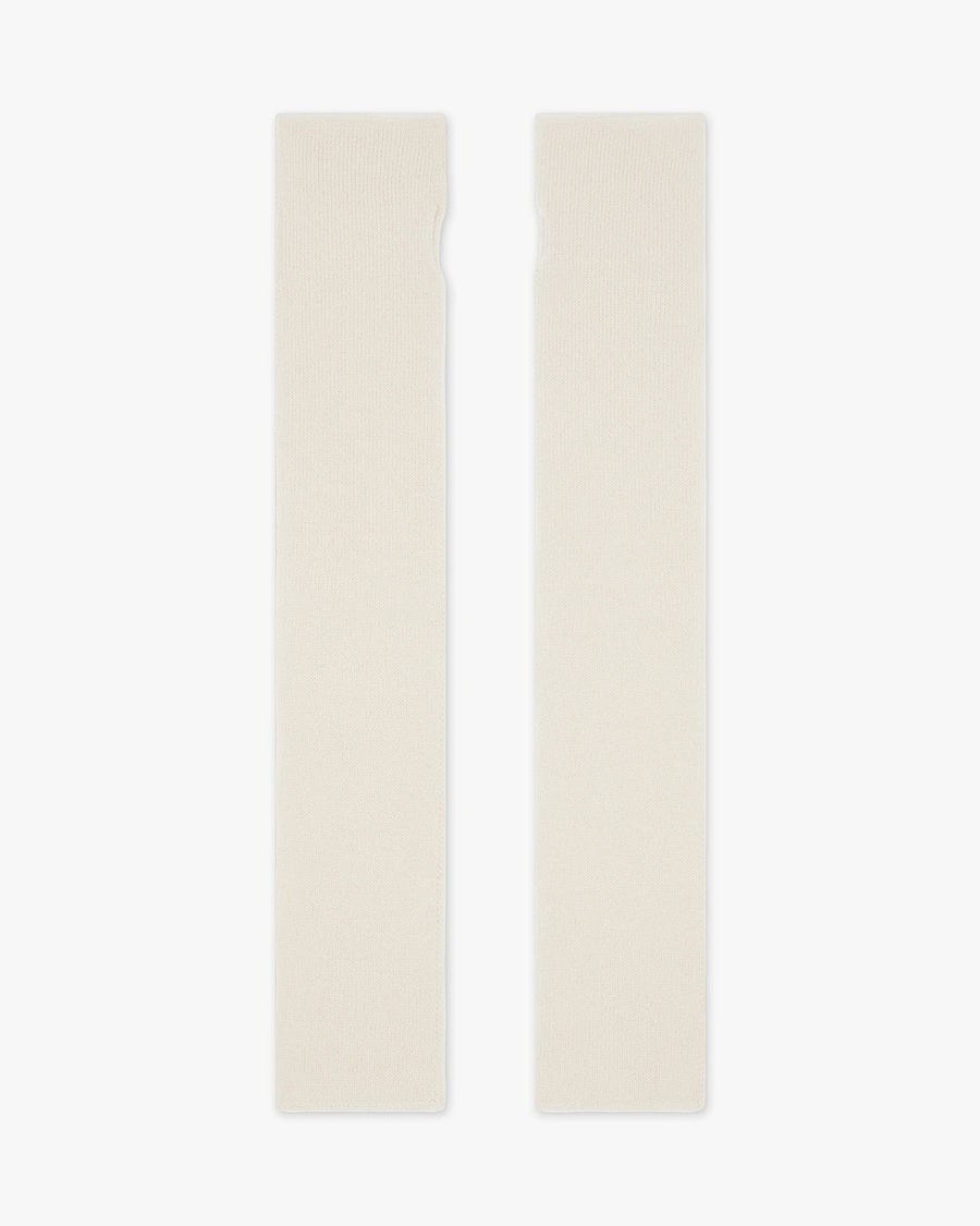 Fingerless Gloves - White Cashmere