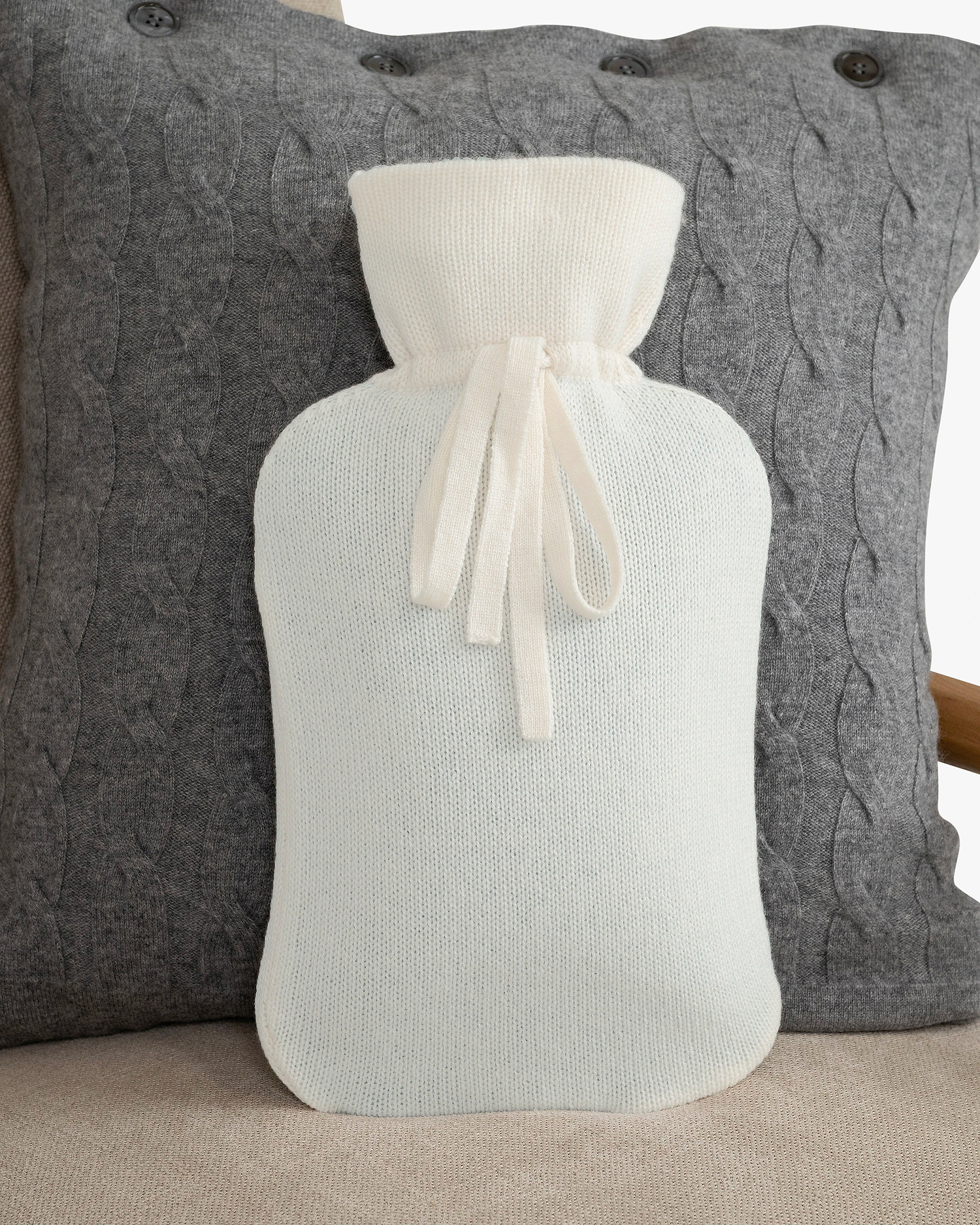 Hot Water Bottle Cover - White Cashmere