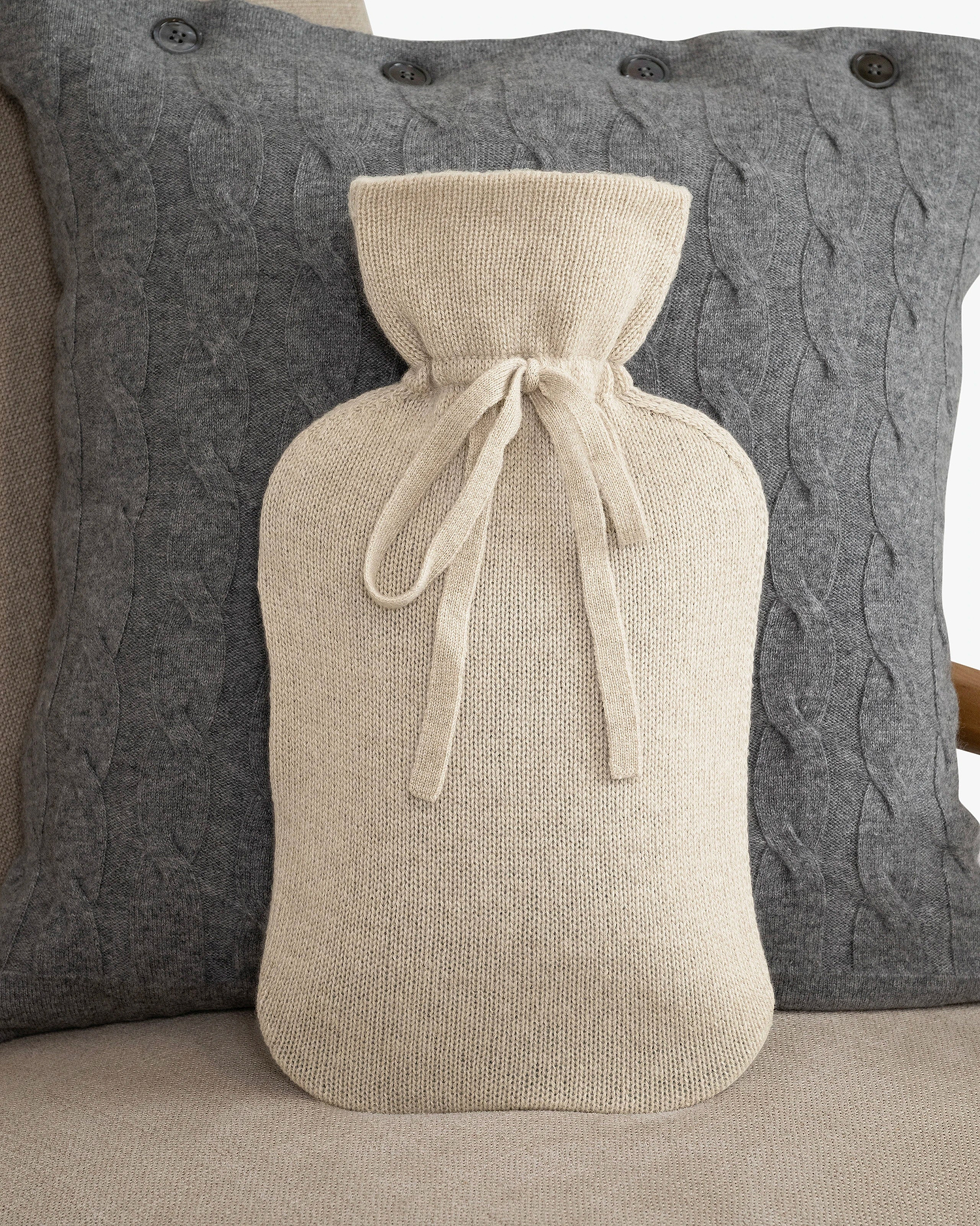Hot Water Bottle Cover - Beige Cashmere
