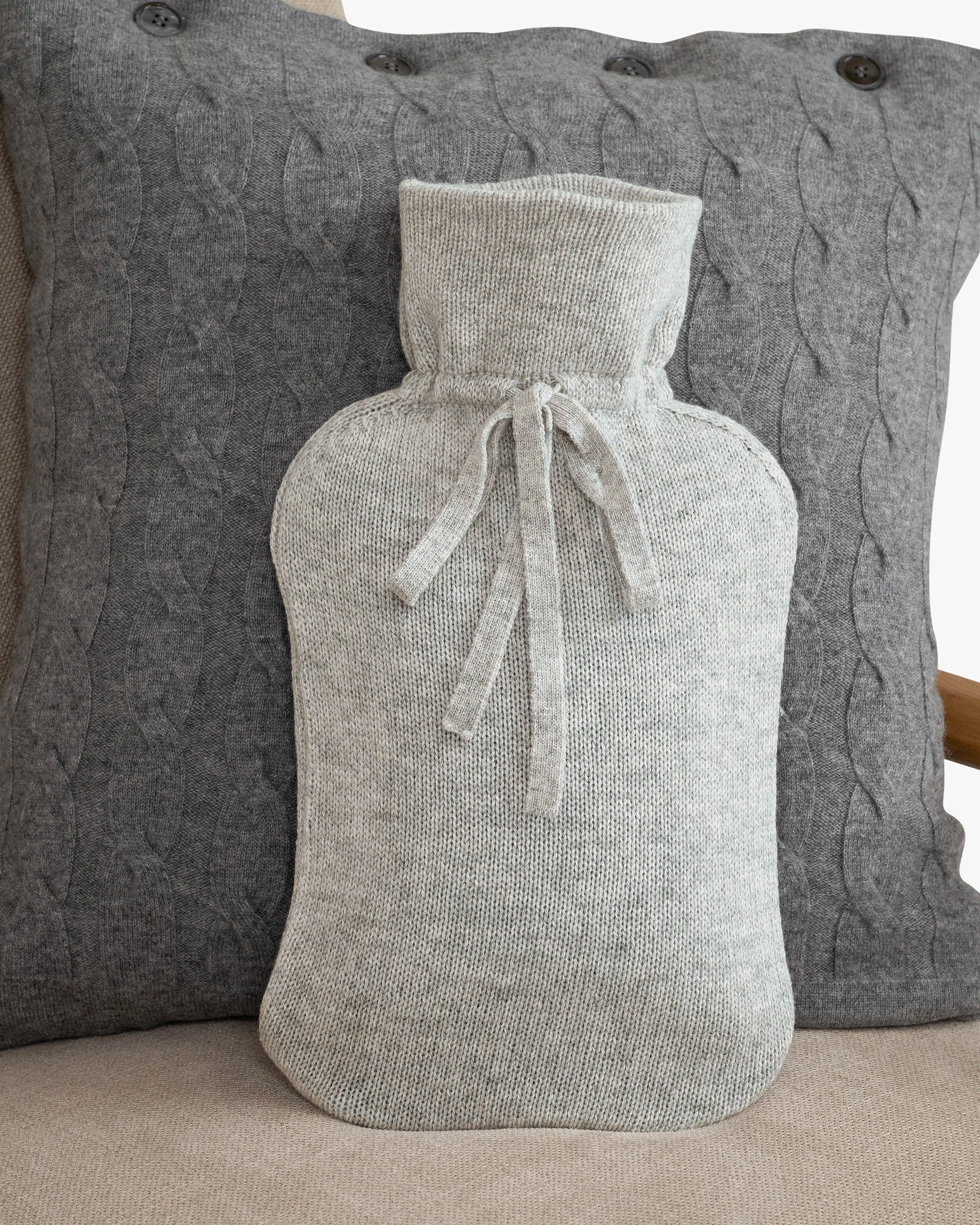 Hot Water Bottle Cover - Light Grey Cashmere