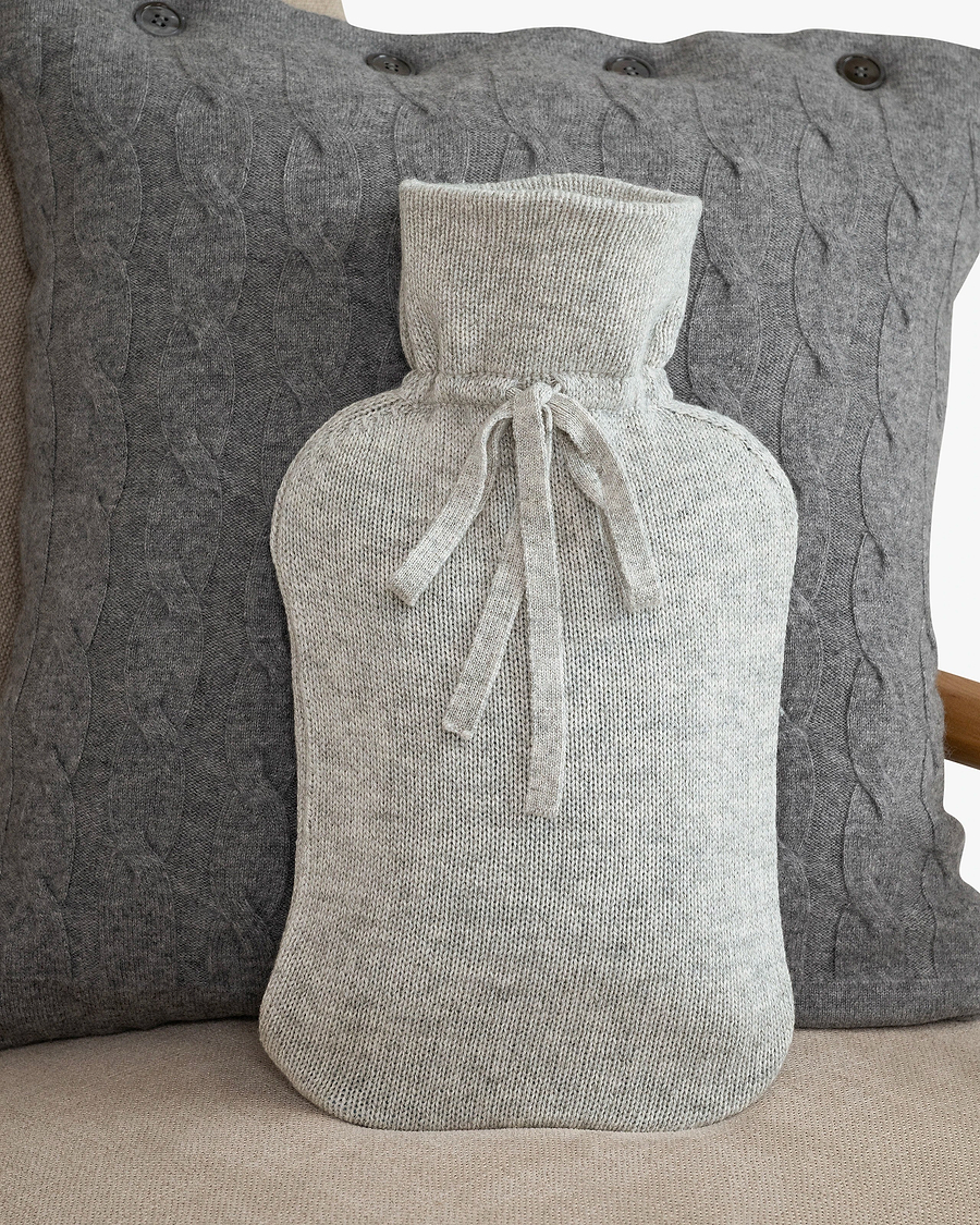 Hot Water Bottle Cover - Light Grey Cashmere