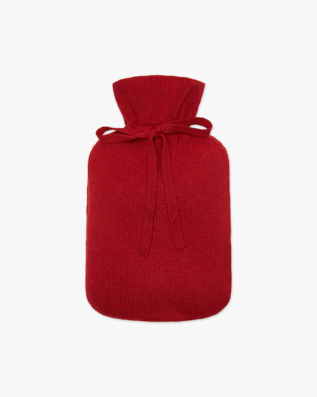 Hot Water Bottle Cover - Red Cashmere