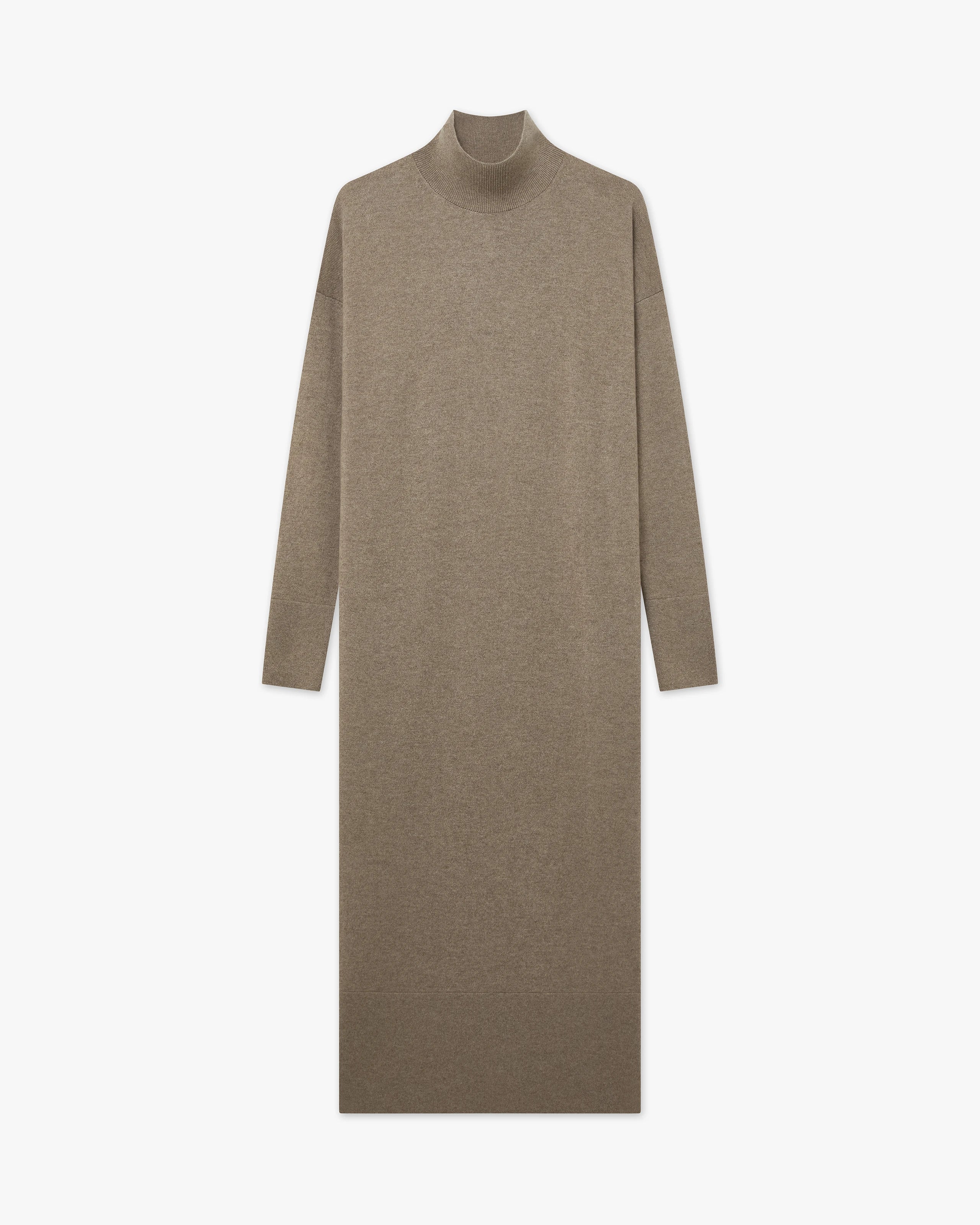 Liv Mock Neck Dress - Taupe Cashmere