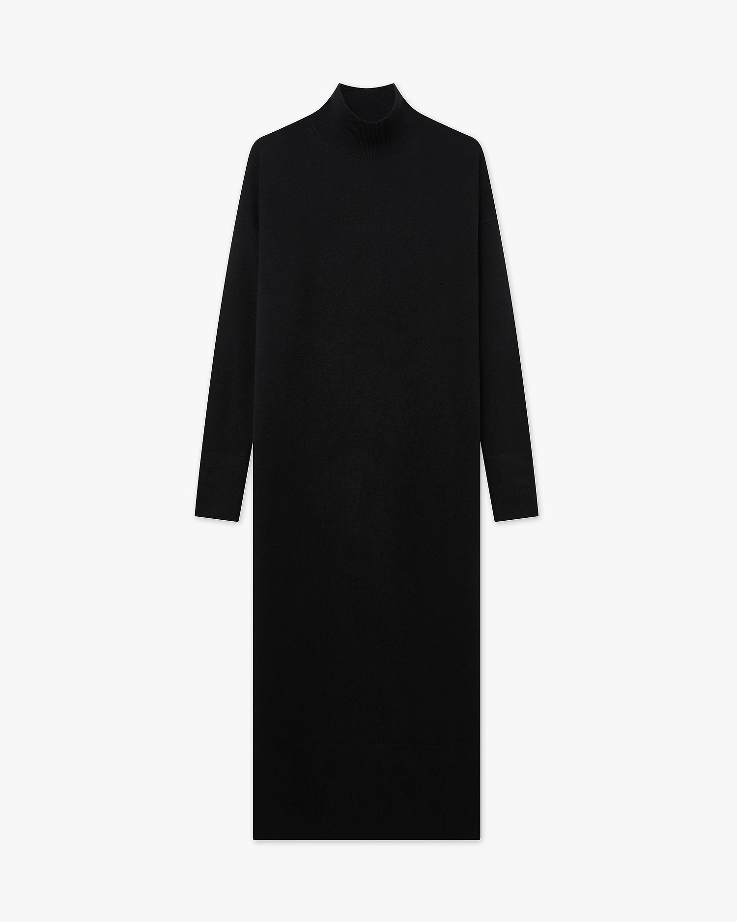 Liv Mock Neck Dress - Black Cashmere