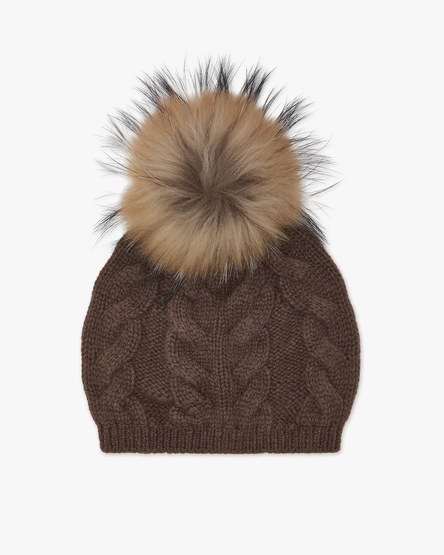 Pom-Pom Hat - Brown Cashmere